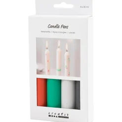 Best Creativ Company Lyspenne - Sort/grøn/lys grå/rød, 4 x 30 ml