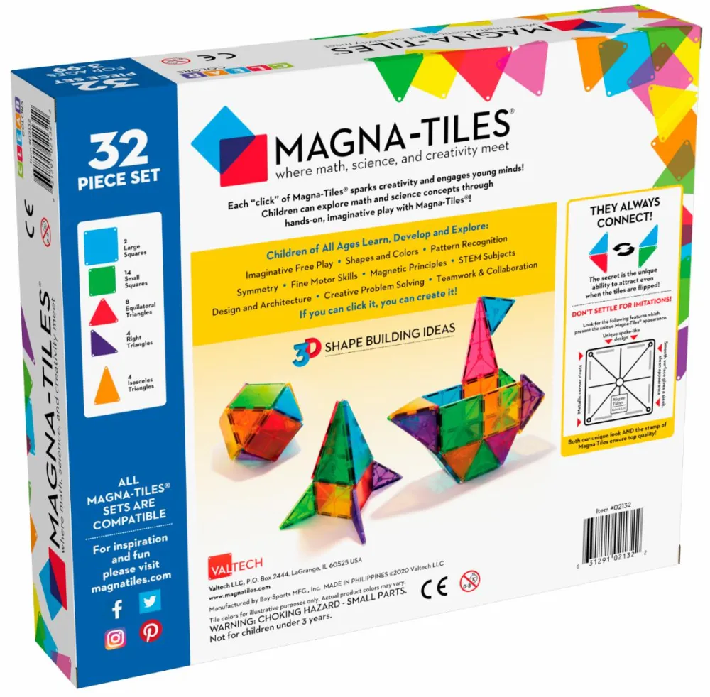Magna-Tiles | Transparent 32 stk.