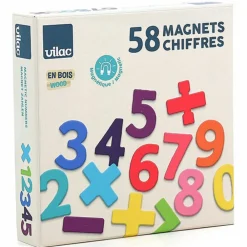 Best Vilac Magnettal- og symboler af træ, 58 dele