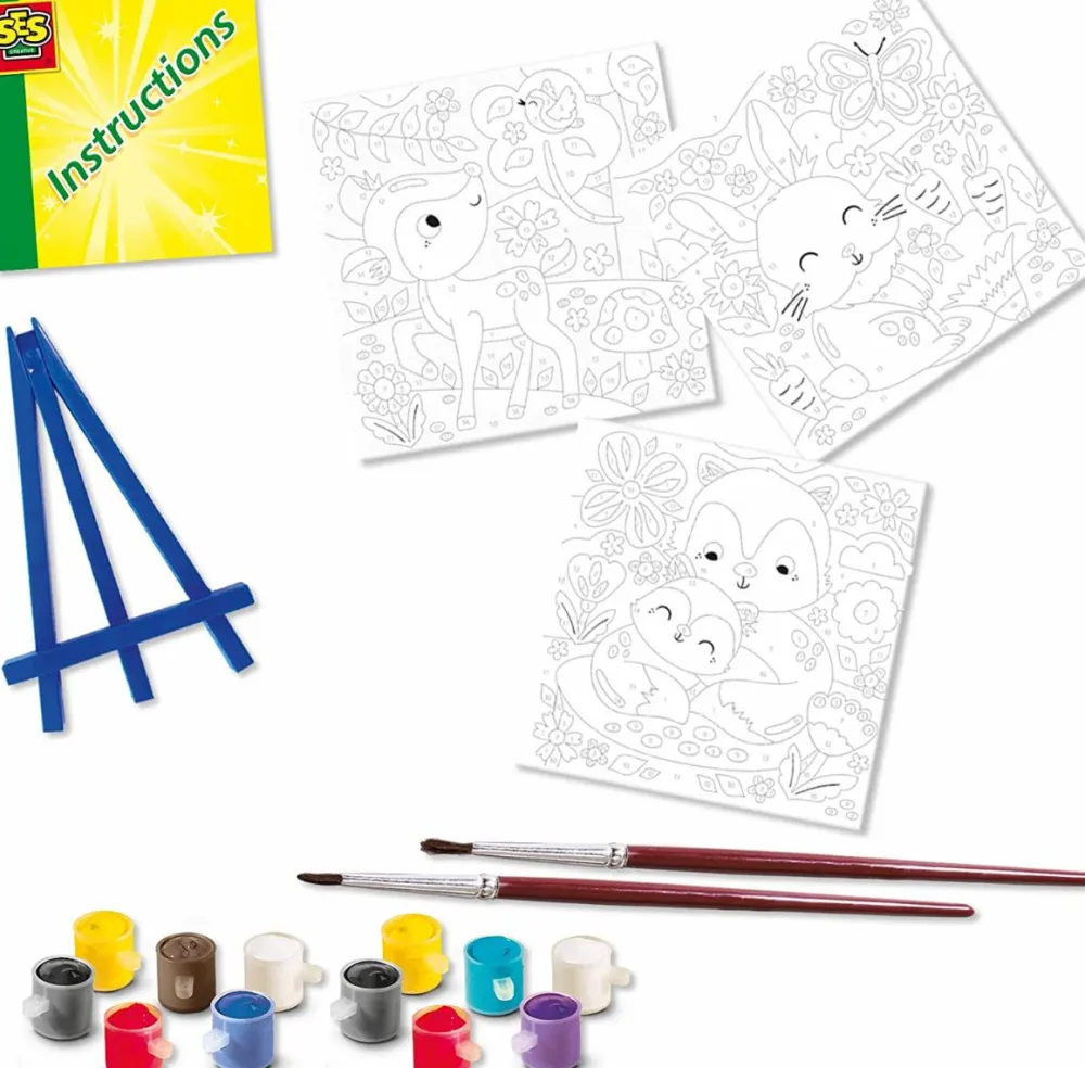 Online SES Creative Mal efter tal - Skovens dyr