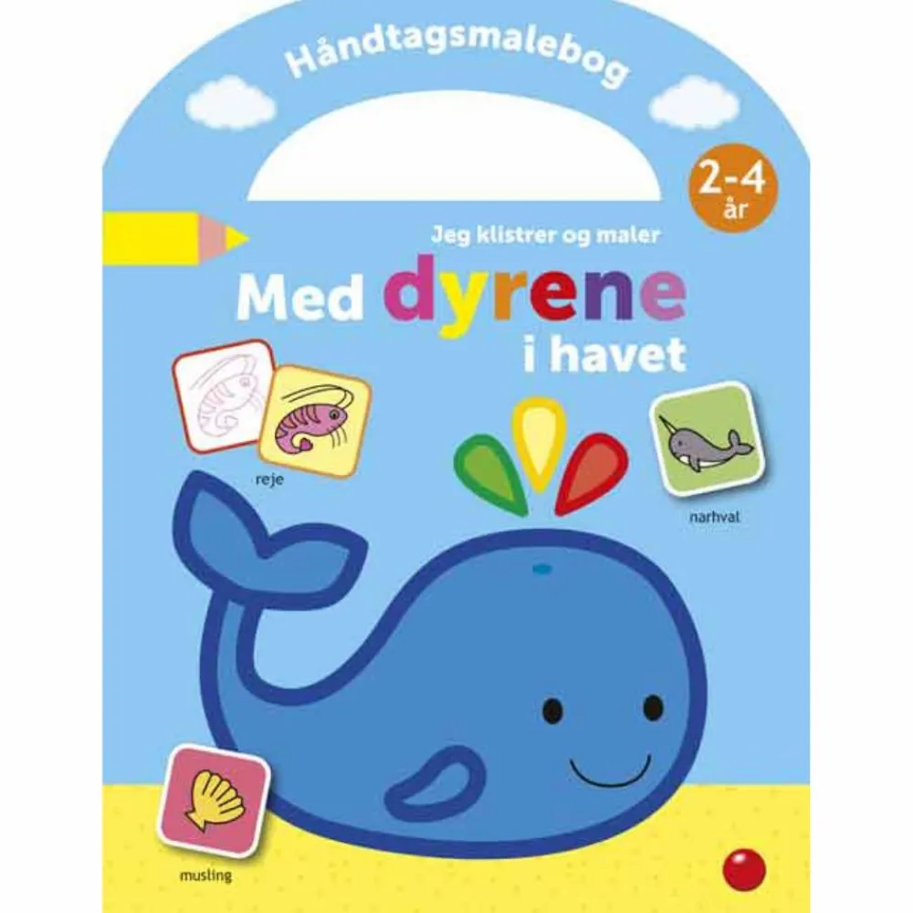 Discount Forlaget Bolden Malebog med klistermærker - Med dyrene i havet