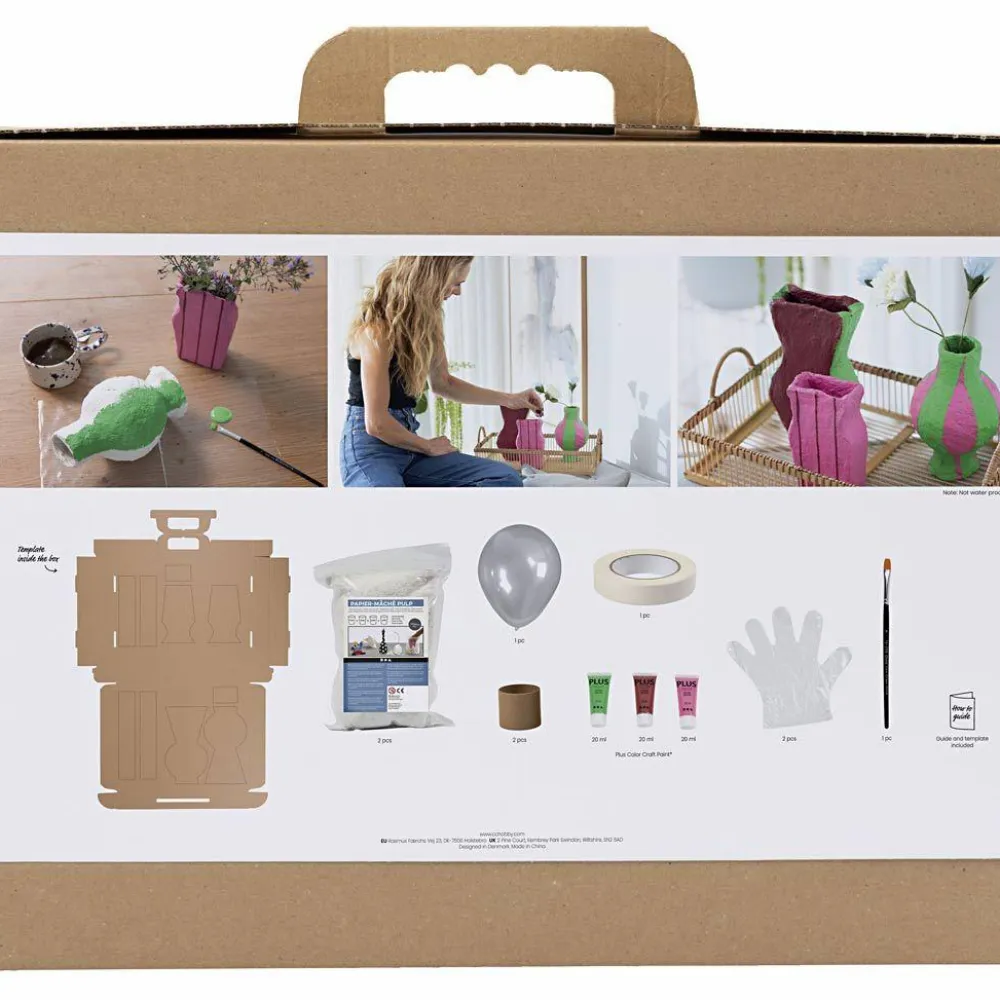 Best Creativ Company Modelleringskit med pulp - Vaser, 3 stk