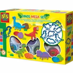 Outlet SES Creative Modellervoks 7 x 90 gr. + 7 forme - Dinosaurer
