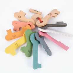 tickit® Nøgler af træ - Regnbue, 11 stk
