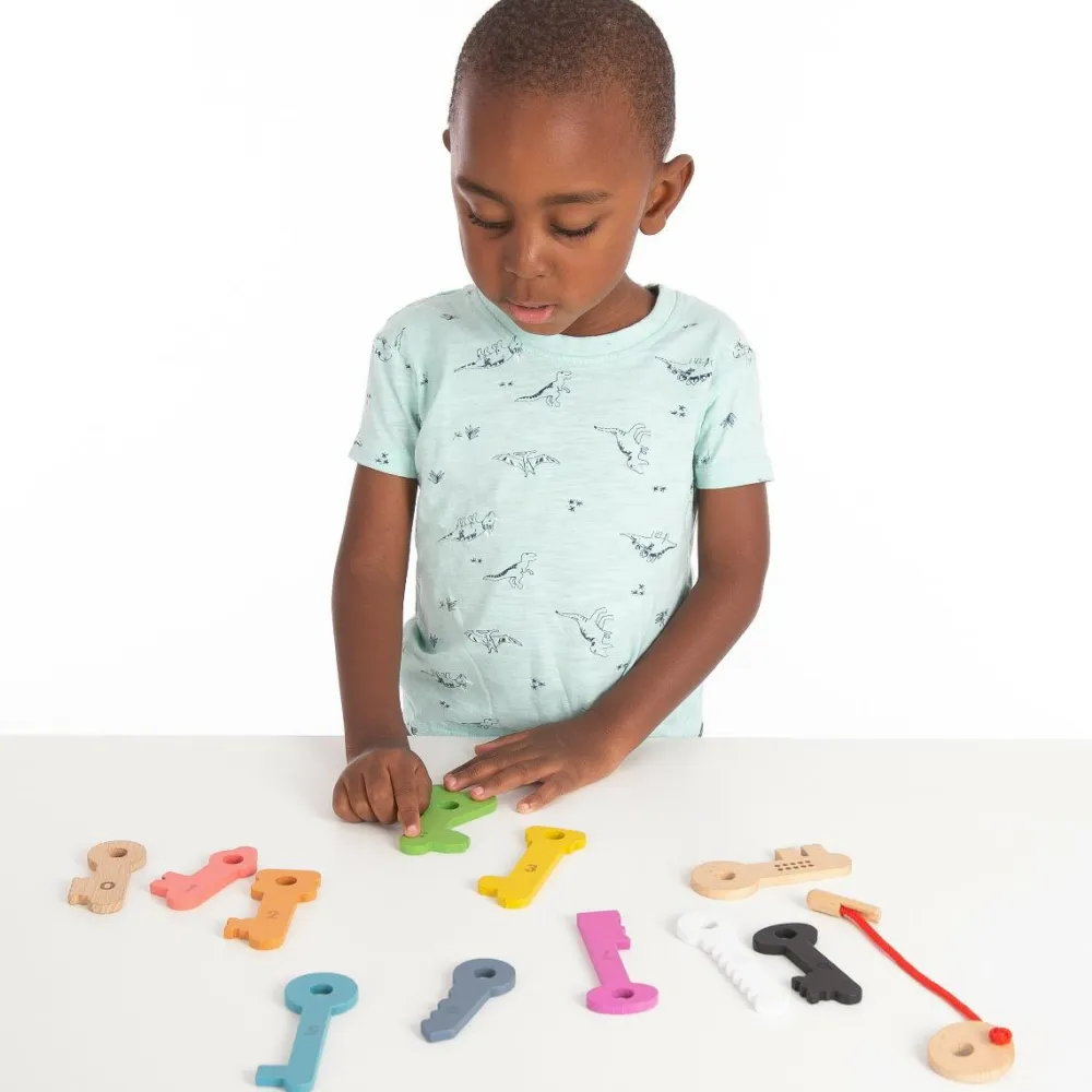 tickit® Nøgler af træ - Regnbue, 11 stk