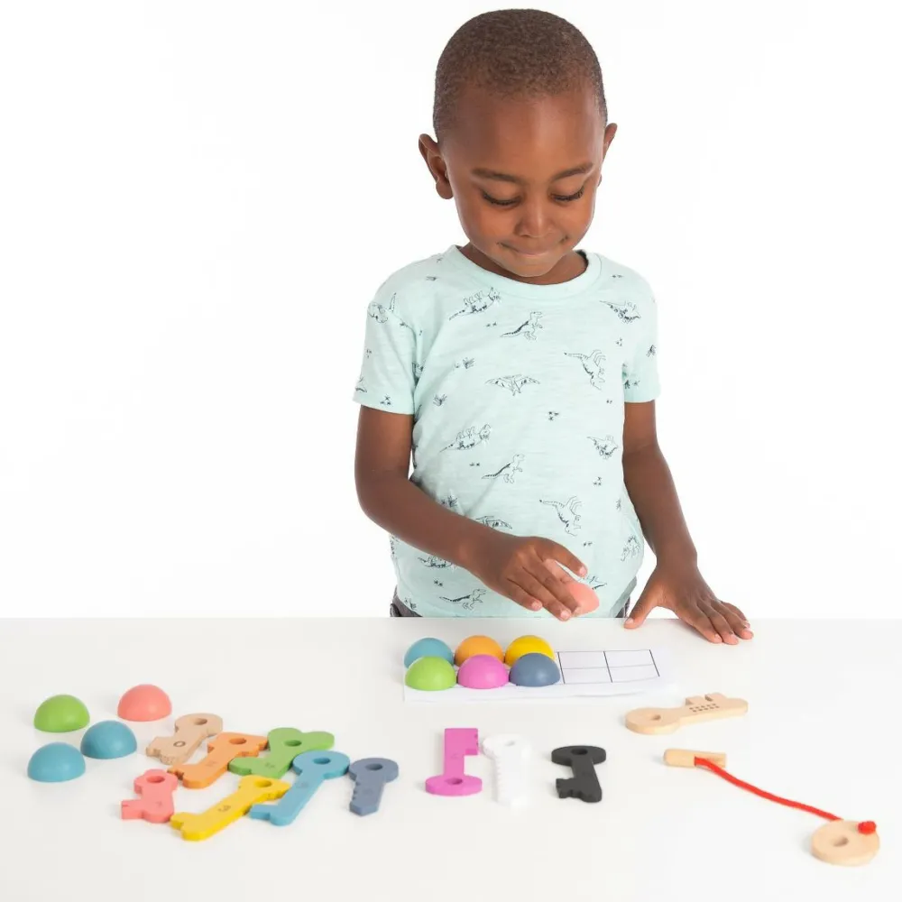 tickit® Nøgler af træ - Regnbue, 11 stk