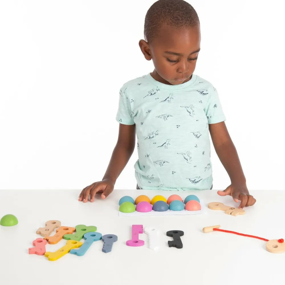 tickit® Nøgler af træ - Regnbue, 11 stk