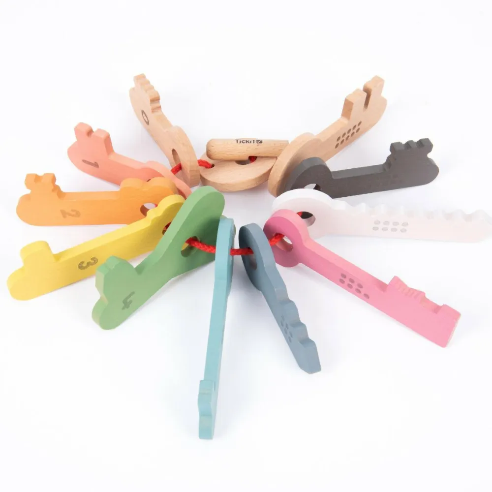 tickit® Nøgler af træ - Regnbue, 11 stk