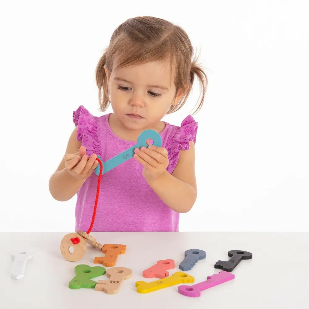 tickit® Nøgler af træ - Regnbue, 11 stk