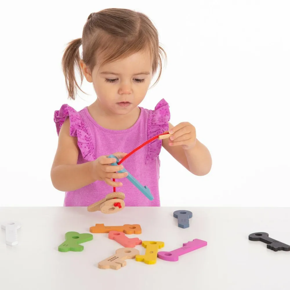 tickit® Nøgler af træ - Regnbue, 11 stk