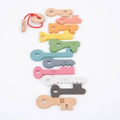 tickit® Nøgler af træ - Regnbue, 11 stk