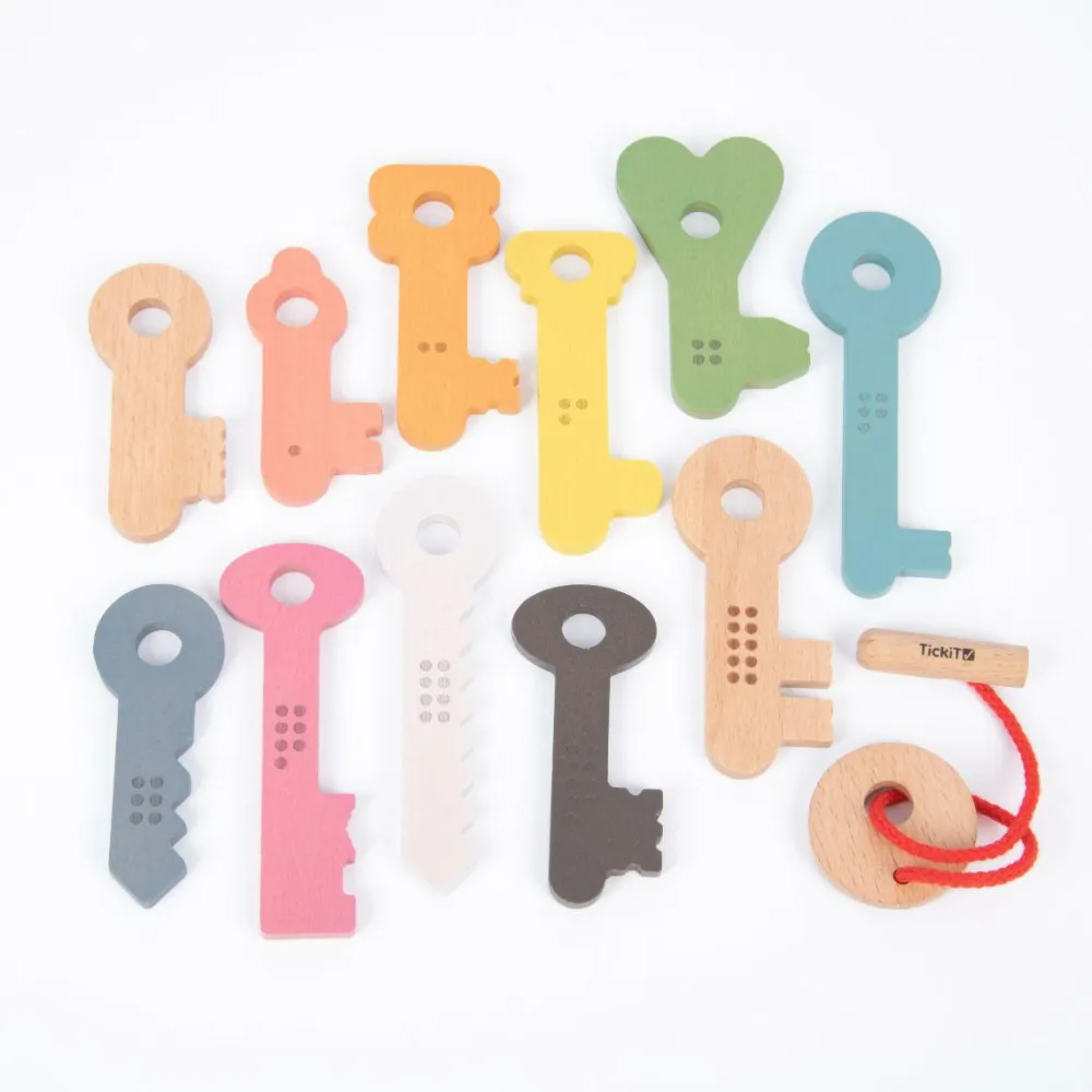 tickit® Nøgler af træ - Regnbue, 11 stk