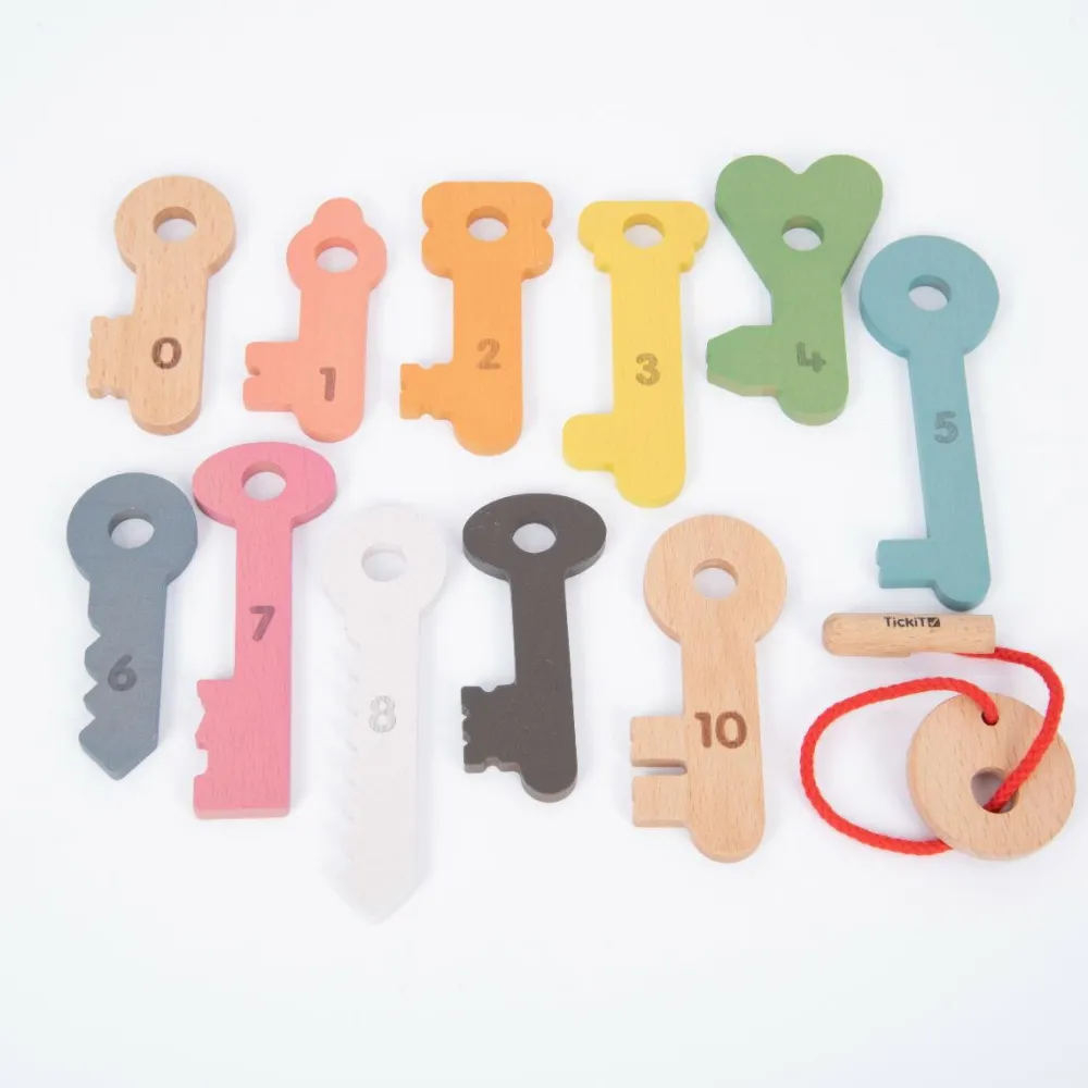 tickit® Nøgler af træ - Regnbue, 11 stk