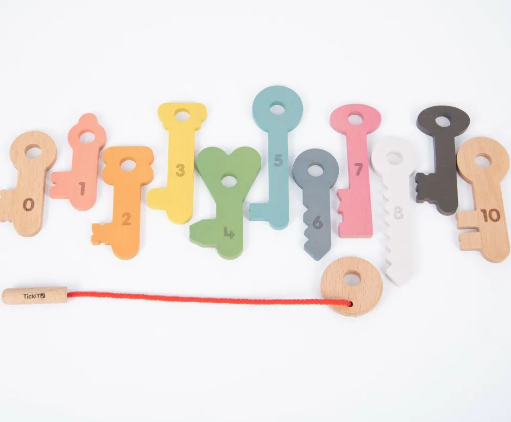 tickit® Nøgler af træ - Regnbue, 11 stk