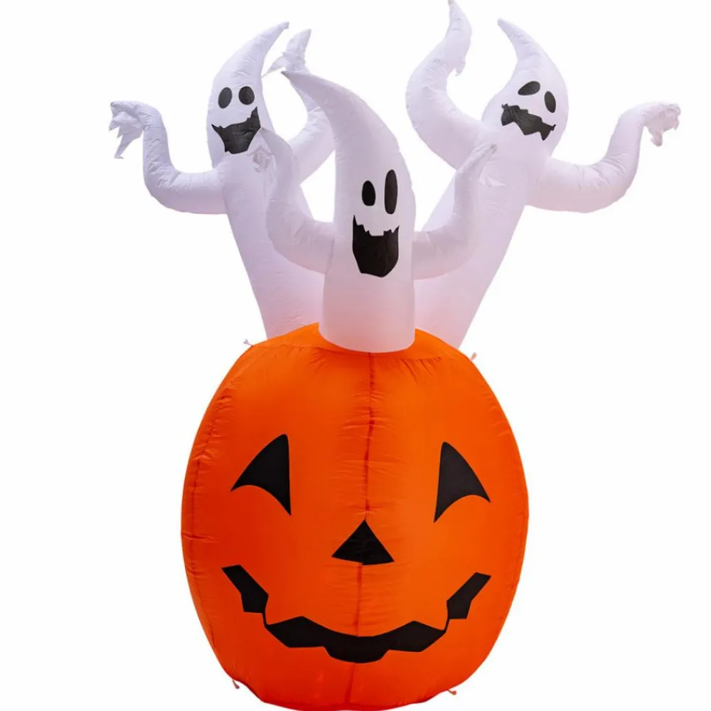 Discount Oppusteligt Halloween-græskar med lys, 180 cm