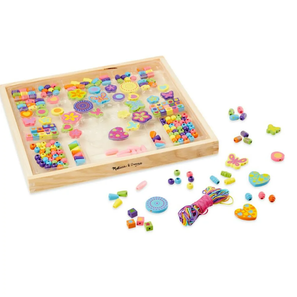 Discount Melissa & Doug Perler i træ - Sommerfugle og hjerter
