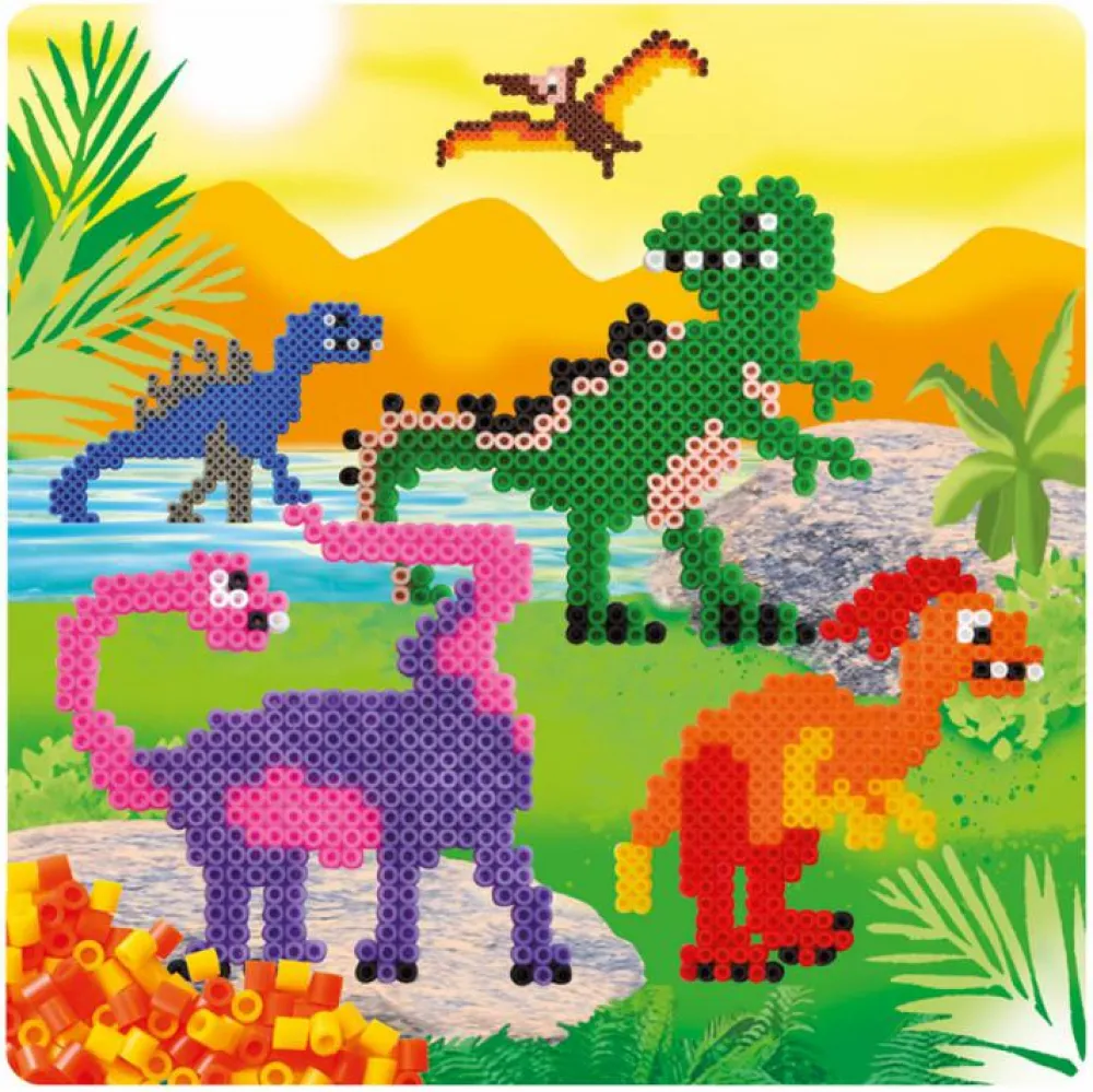 Outlet Playbox Perlesæt - Dinosaurer, 2.000 stk