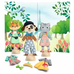 Outlet Djeco Påklædningsdukker m. stickers - Bonjour Paris