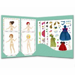 Clearance Djeco Påklædningsdukker m. stickers - Modetøj