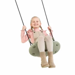 New DICE Plastgynge 45 x 24 cm - Salviegrøn (sort reb)