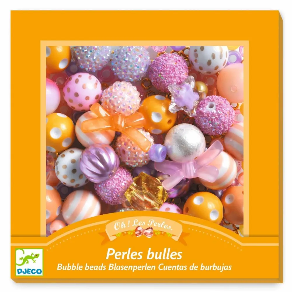 Djeco Plastperler - Guldmix, 200+ stk