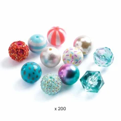 Outlet Djeco Plastperler - Sølvmix, 200+ stk