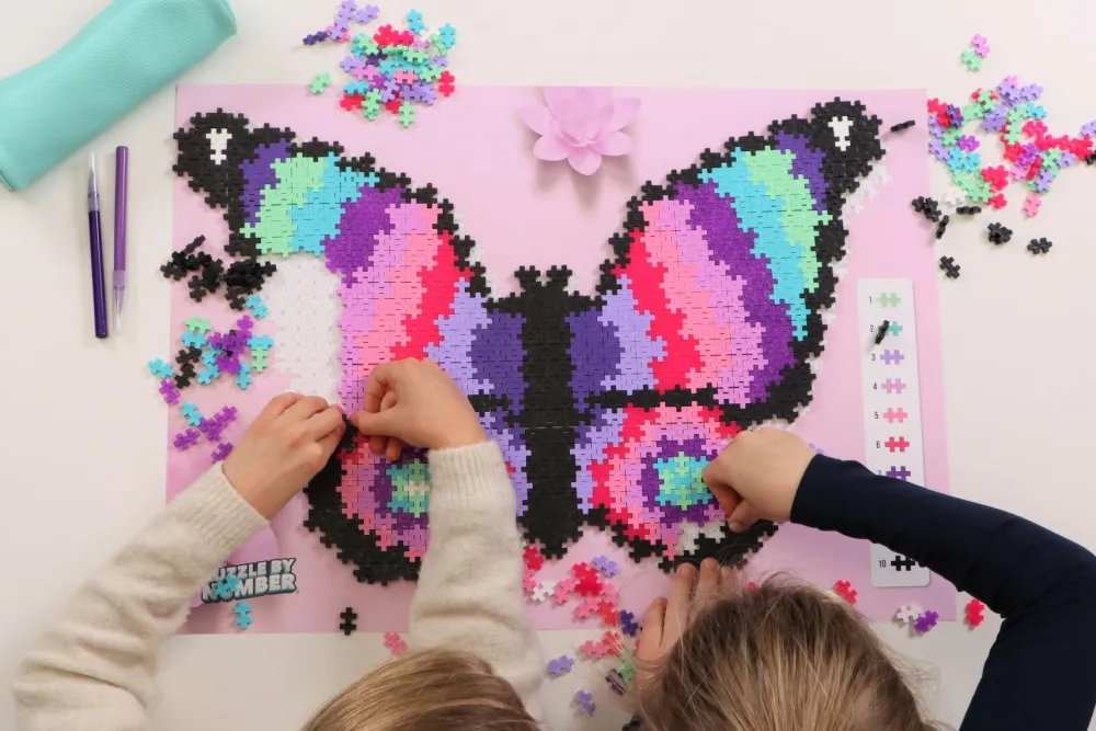 New Plus-Plus - Puzzle By Number, Sommerfugl 800 stk