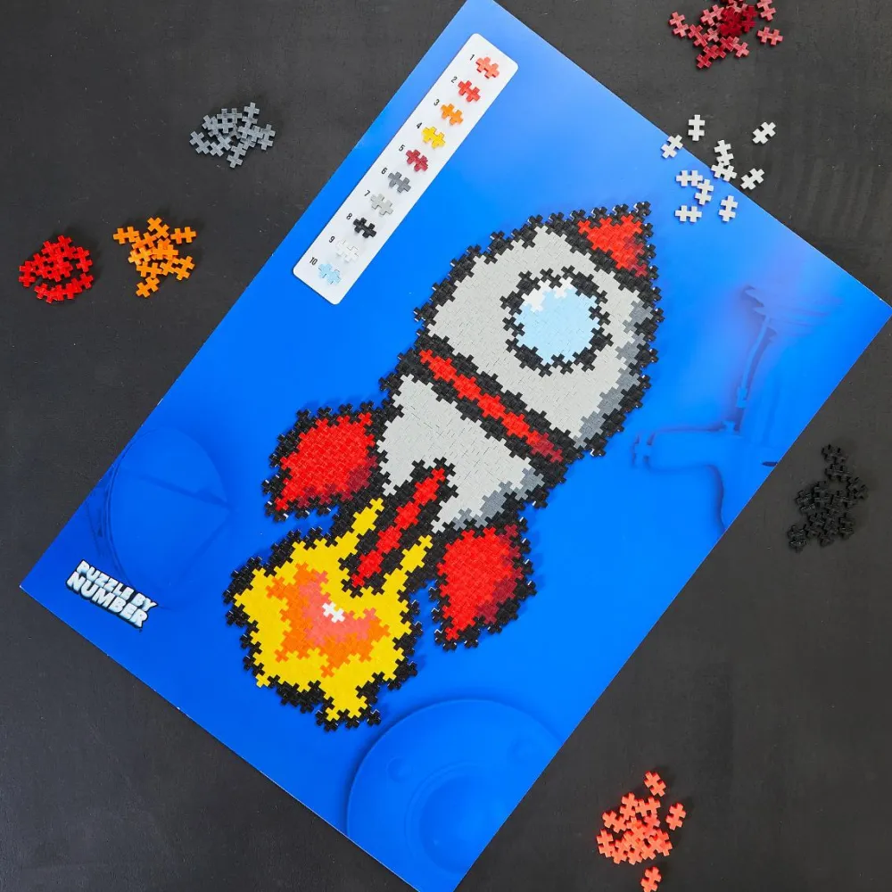New Plus-Plus - Puzzle By Number, Raket 500 stk
