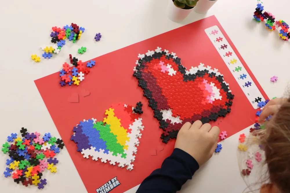 Online Plus-Plus - Puzzle By Number, Hjerter 250 stk