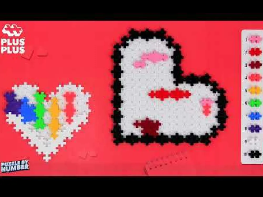 Online Plus-Plus - Puzzle By Number, Hjerter 250 stk