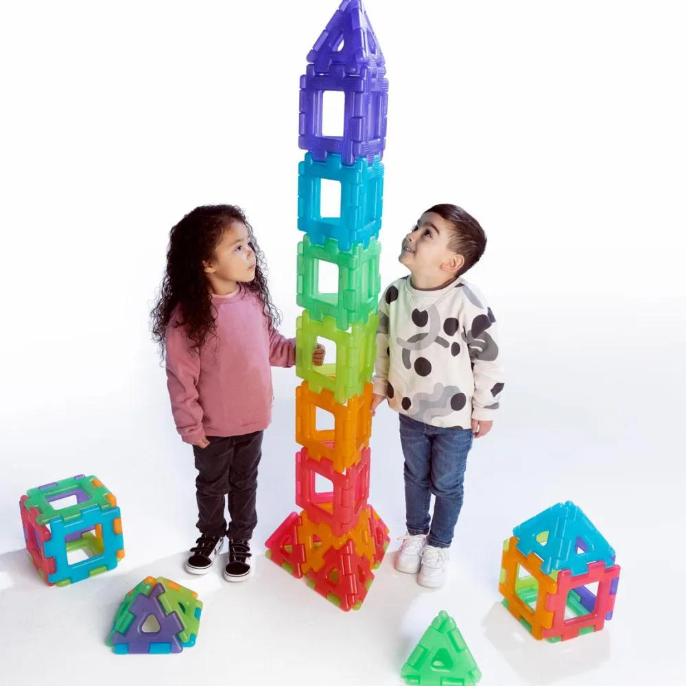 Online Polydron Large - Transparent, 60 dele