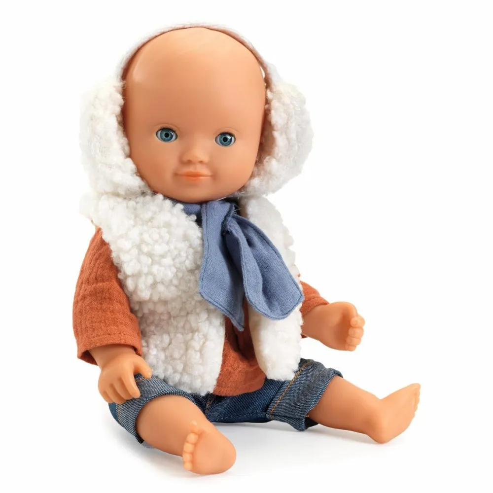 Clearance Djeco Pomea dukketøj - Vest & ørevarmere