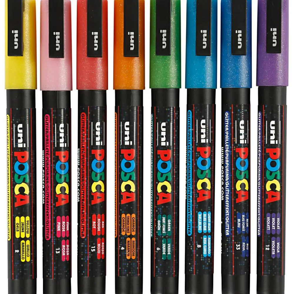 Sale Posca tusser PC-3M - Glitter, 8 stk.