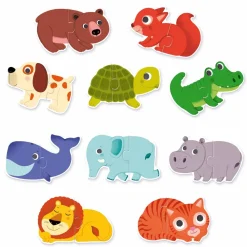 Outlet Djeco Puslespil 10-i-1 - Dyr