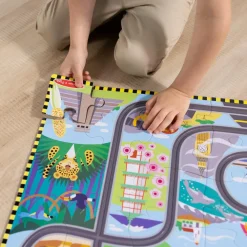 Hot Melissa & Doug Puslespil m. 48 brk - Jorden rundt, inkl 2 biler