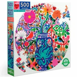 New eeBoo Puslespil med 500 brikker - Birds & flowers