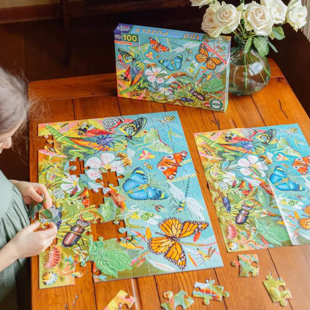 Outlet eeBoo Puslespil med 100 brikker - Insekter