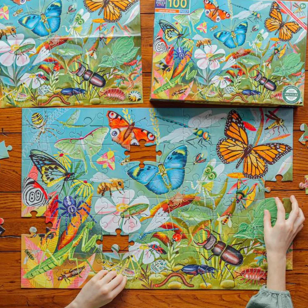 Outlet eeBoo Puslespil med 100 brikker - Insekter