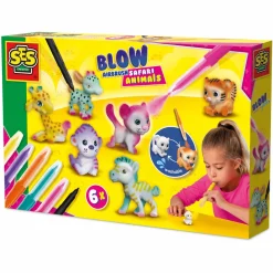 New SES Creative Pustetusser - Dekorér safaridyr, 6 stk