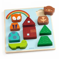 Djeco Puzz & Match Rainbow - 2-i-1 puslespil