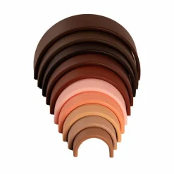 Sale Dëna Regnbue i silikone - Jordfarver, 10 dele