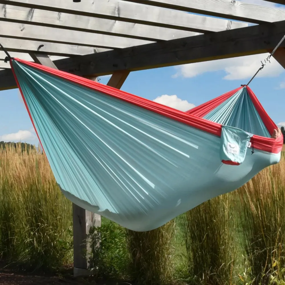 Sale Rejsehængekøje dobbelt (nylon) - Lyseblå