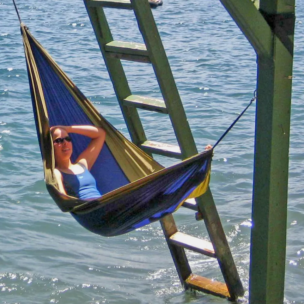 Sale Rejsehængekøje dobbelt (nylon) - Mørkeblå