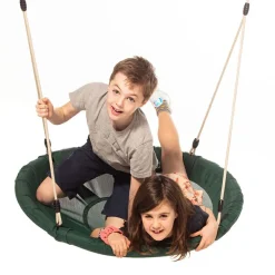 Best DICE Sansegynge Ø100 cm - Mørkegrøn (beige reb)