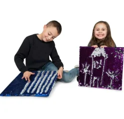 New Sanseplade m. pailetter - Blå/Grøn