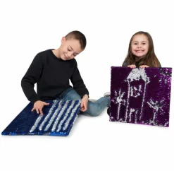 Outlet Sanseplade m. pailetter - Lilla/Sølv