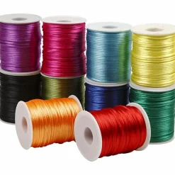 Best Creativ Company Satinsnor Ø2 mm, 50 m - Stærke farver, 10 stk