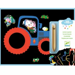 Best Djeco Scratch kort (fra 18 mdr) - Køretøjer