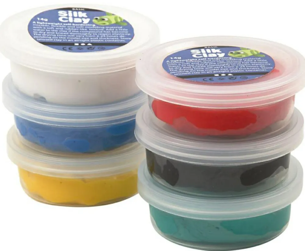 Clearance Creativ Company Silk Clay 6 x14 gr. - Basisfarver