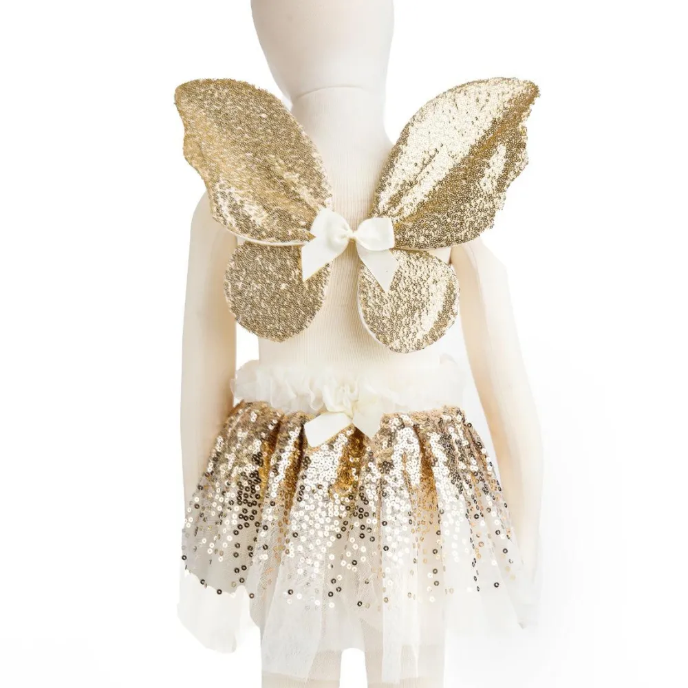 Outlet Great Pretenders Skørt & vinger - Guldpailletter, str. 3-6 år